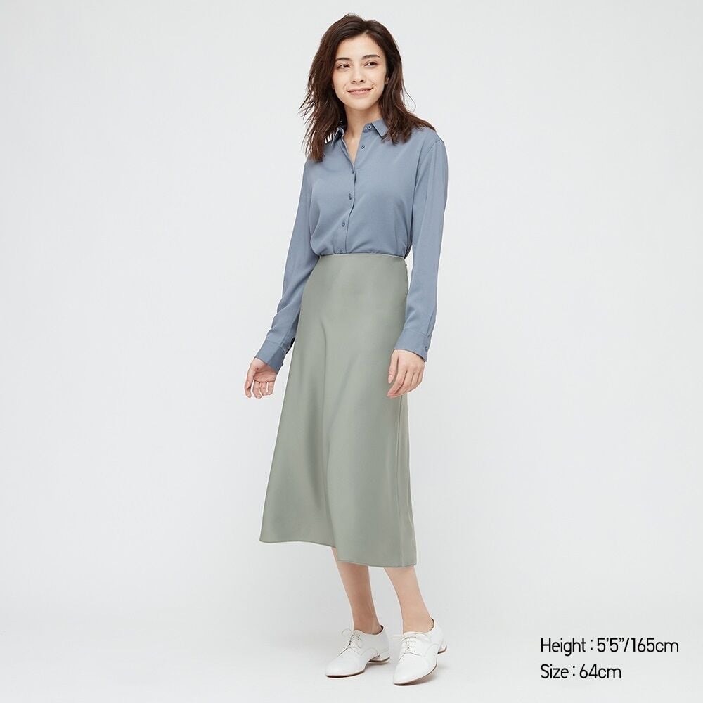 NWOT Uniqlo Satin Narrow Flare Skirt
